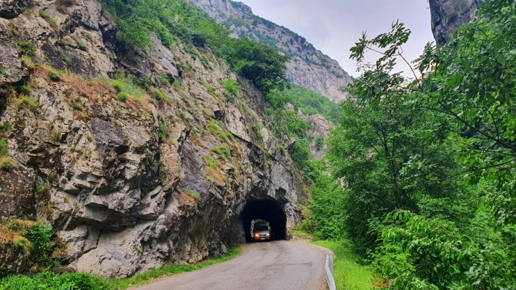 Rugova Canyon in Kosovo, a dramatic gorge near Peja with towering cliffs and rivers